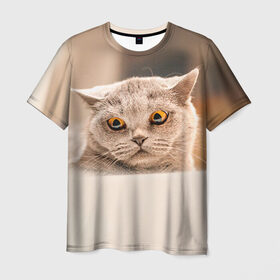 Мужская футболка 3D с принтом Британец 7 в Екатеринбурге, 100% полиэфир | прямой крой, круглый вырез горловины, длина до линии бедер | Тематика изображения на принте: британец | британская | британцы | кот | котенок | котик | котэ | кошка