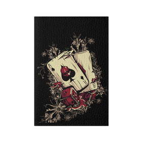 Обложка для паспорта матовая кожа с принтом Карты дьявола в Екатеринбурге, натуральная матовая кожа | размер 19,3 х 13,7 см; прозрачные пластиковые крепления | Тематика изображения на принте: карты | покер
