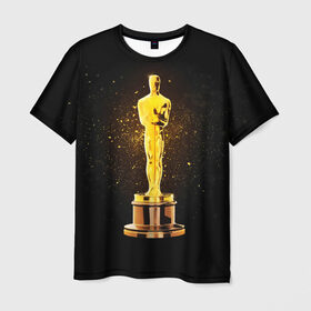 Мужская футболка 3D с принтом Оскар в Екатеринбурге, 100% полиэфир | прямой крой, круглый вырез горловины, длина до линии бедер | американская киноакадемия | золото | кинематограф | кино | кинофестиваль | награда | премия оскар