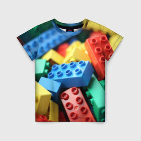 Детская футболка 3D с принтом Лего в Екатеринбурге, 100% гипоаллергенный полиэфир | прямой крой, круглый вырез горловины, длина до линии бедер, чуть спущенное плечо, ткань немного тянется | lego | дети