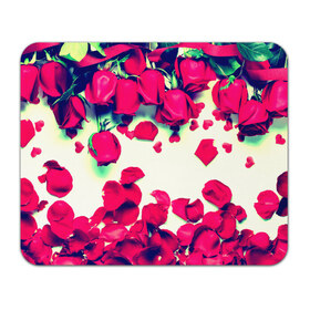 Коврик прямоугольный с принтом Розовые розы в Екатеринбурге, натуральный каучук | размер 230 х 185 мм; запечатка лицевой стороны | лепестки | цветы