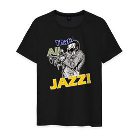 Мужская футболка хлопок с принтом That`s All Jazz в Екатеринбурге, 100% хлопок | прямой крой, круглый вырез горловины, длина до линии бедер, слегка спущенное плечо. | Тематика изображения на принте: 