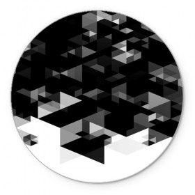 Коврик круглый с принтом Trianse в Екатеринбурге, резина и полиэстер | круглая форма, изображение наносится на всю лицевую часть | полигоны | текстура | треугольники