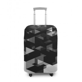 Чехол для чемодана 3D с принтом Trianse в Екатеринбурге, 86% полиэфир, 14% спандекс | двустороннее нанесение принта, прорези для ручек и колес | полигоны | текстура | треугольники