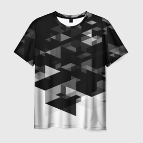 Мужская футболка 3D с принтом Trianse в Екатеринбурге, 100% полиэфир | прямой крой, круглый вырез горловины, длина до линии бедер | Тематика изображения на принте: полигоны | текстура | треугольники