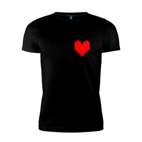 Мужская футболка премиум с принтом Undertale Heart в Екатеринбурге, 92% хлопок, 8% лайкра | приталенный силуэт, круглый вырез ворота, длина до линии бедра, короткий рукав | heart | undertale | андертеил | сердце