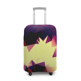 Чехол для чемодана 3D с принтом Polygoni в Екатеринбурге, 86% полиэфир, 14% спандекс | двустороннее нанесение принта, прорези для ручек и колес | полигоны | разноцветный | яркий