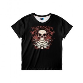 Детская футболка 3D с принтом Череп 35 в Екатеринбурге, 100% гипоаллергенный полиэфир | прямой крой, круглый вырез горловины, длина до линии бедер, чуть спущенное плечо, ткань немного тянется | skull | skulls | кости | скелет | череп