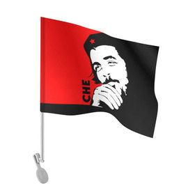 Флаг для автомобиля с принтом Че Гевара в Екатеринбурге, 100% полиэстер | Размер: 30*21 см | che | che guevara | comandante | revolution | viva | революция | че | чегевара