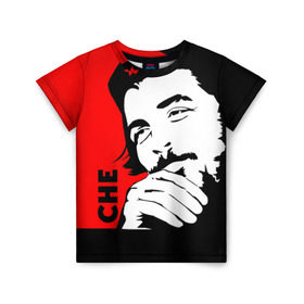 Детская футболка 3D с принтом Че Гевара в Екатеринбурге, 100% гипоаллергенный полиэфир | прямой крой, круглый вырез горловины, длина до линии бедер, чуть спущенное плечо, ткань немного тянется | che | che guevara | comandante | revolution | viva | революция | че | чегевара