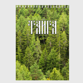 Скетчбук с принтом Тайга в Екатеринбурге, 100% бумага
 | 48 листов, плотность листов — 100 г/м2, плотность картонной обложки — 250 г/м2. Листы скреплены сверху удобной пружинной спиралью | ветви | ветки | деревья | лес | охота | охотник | природа | туризм | турист