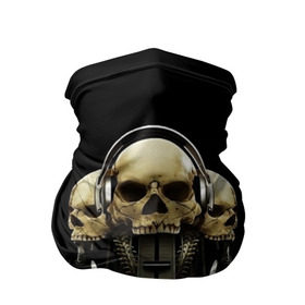 Бандана-труба 3D с принтом DJ череп в Екатеринбурге, 100% полиэстер, ткань с особыми свойствами — Activecool | плотность 150‒180 г/м2; хорошо тянется, но сохраняет форму | dj | music | диджей | клуб | музыка | наушники | череп