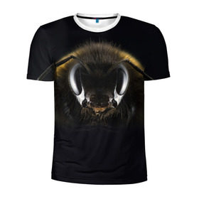 Мужская футболка 3D спортивная с принтом Пчела в Екатеринбурге, 100% полиэстер с улучшенными характеристиками | приталенный силуэт, круглая горловина, широкие плечи, сужается к линии бедра | глаза | насекомое | оса | пчела