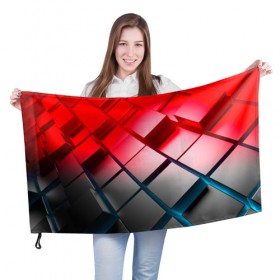 Флаг 3D с принтом Текстура в Екатеринбурге, 100% полиэстер | плотность ткани — 95 г/м2, размер — 67 х 109 см. Принт наносится с одной стороны | кубы | объем