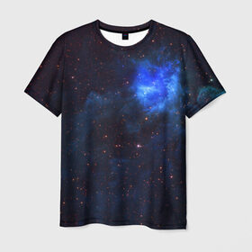 Мужская футболка 3D с принтом Холодная туманность в Екатеринбурге, 100% полиэфир | прямой крой, круглый вырез горловины, длина до линии бедер | Тематика изображения на принте: вселенная | галактика | звёзды | космическое пространство | космос | созвездие
