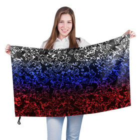 Флаг 3D с принтом Кислотность Российский флаг в Екатеринбурге, 100% полиэстер | плотность ткани — 95 г/м2, размер — 67 х 109 см. Принт наносится с одной стороны | абстракция | линии | стиль | флаг | фон | фото | цвет