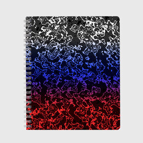 Тетрадь с принтом Кислотность Российский флаг в Екатеринбурге, 100% бумага | 48 листов, плотность листов — 60 г/м2, плотность картонной обложки — 250 г/м2. Листы скреплены сбоку удобной пружинной спиралью. Уголки страниц и обложки скругленные. Цвет линий — светло-серый
 | абстракция | линии | стиль | флаг | фон | фото | цвет