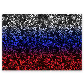 Поздравительная открытка с принтом Кислотность Российский флаг в Екатеринбурге, 100% бумага | плотность бумаги 280 г/м2, матовая, на обратной стороне линовка и место для марки
 | абстракция | линии | стиль | флаг | фон | фото | цвет