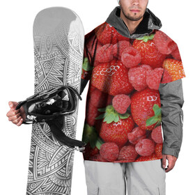 Накидка на куртку 3D с принтом Ягоды в Екатеринбурге, 100% полиэстер |  | Тематика изображения на принте: десерт | еда | клубника | красный | малина | сладкое | ягоды