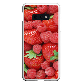 Чехол для Samsung S10E с принтом Ягоды в Екатеринбурге, Силикон | Область печати: задняя сторона чехла, без боковых панелей | десерт | еда | клубника | красный | малина | сладкое | ягоды