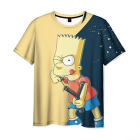 Мужская футболка 3D с принтом Барт в Екатеринбурге, 100% полиэфир | прямой крой, круглый вырез горловины, длина до линии бедер | simpsons | барт | гомер | мардж | симпсоны