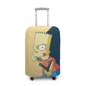 Чехол для чемодана 3D с принтом Барт в Екатеринбурге, 86% полиэфир, 14% спандекс | двустороннее нанесение принта, прорези для ручек и колес | simpsons | барт | гомер | мардж | симпсоны