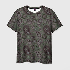 Мужская футболка 3D с принтом Paisley в Екатеринбурге, 100% полиэфир | прямой крой, круглый вырез горловины, длина до линии бедер | орнамент | пейсли | турецкие огурцы