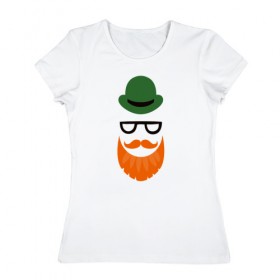 Женская футболка хлопок с принтом Хипстер в шляпе в Екатеринбурге, 100% хлопок | прямой крой, круглый вырез горловины, длина до линии бедер, слегка спущенное плечо | 