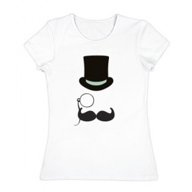 Женская футболка хлопок с принтом Хипстер в шляпе 2 в Екатеринбурге, 100% хлопок | прямой крой, круглый вырез горловины, длина до линии бедер, слегка спущенное плечо | 