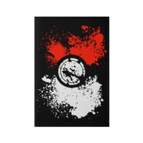 Обложка для паспорта матовая кожа с принтом Pokeball в Екатеринбурге, натуральная матовая кожа | размер 19,3 х 13,7 см; прозрачные пластиковые крепления | 