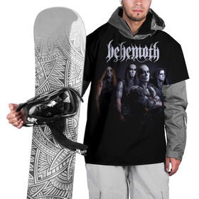 Накидка на куртку 3D с принтом Behemoth в Екатеринбурге, 100% полиэстер |  | behemoth | dark | deathmetal | metal | бегемот | блэк метал