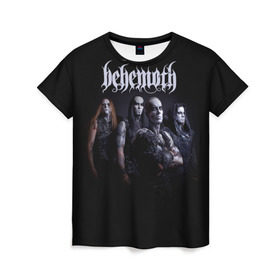 Женская футболка 3D с принтом Behemoth в Екатеринбурге, 100% полиэфир ( синтетическое хлопкоподобное полотно) | прямой крой, круглый вырез горловины, длина до линии бедер | behemoth | dark | deathmetal | metal | бегемот | блэк метал