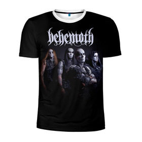 Мужская футболка 3D спортивная с принтом Behemoth в Екатеринбурге, 100% полиэстер с улучшенными характеристиками | приталенный силуэт, круглая горловина, широкие плечи, сужается к линии бедра | behemoth | dark | deathmetal | metal | бегемот | блэк метал