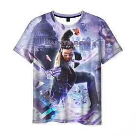 Мужская футболка 3D с принтом Saints Row в Екатеринбурге, 100% полиэфир | прямой крой, круглый вырез горловины, длина до линии бедер | gta | saints row | святые