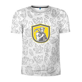 Мужская футболка 3D спортивная с принтом Шахтёр в Екатеринбурге, 100% полиэстер с улучшенными характеристиками | приталенный силуэт, круглая горловина, широкие плечи, сужается к линии бедра | 