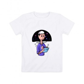 Детская футболка хлопок с принтом Дизайнер-иллюстратор в Екатеринбурге, 100% хлопок | круглый вырез горловины, полуприлегающий силуэт, длина до линии бедер | веб | дизайнер | иллюстратор | космос | сердце