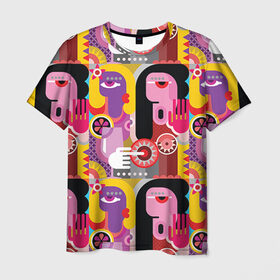 Мужская футболка 3D с принтом Импрессионизм 10 в Екатеринбурге, 100% полиэфир | прямой крой, круглый вырез горловины, длина до линии бедер | абстракция | импрессионизм | человечки | яркий