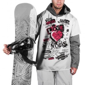 Накидка на куртку 3D с принтом Рок сердца 4 в Екатеринбурге, 100% полиэстер |  | heart | tattoo | разбитое | сердечко | сердце | тату | татушка