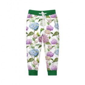Детские брюки 3D с принтом Цветы и бабочки 4 в Екатеринбурге, 100% полиэстер | манжеты по низу, эластичный пояс регулируется шнурком, по бокам два кармана без застежек, внутренняя часть кармана из мелкой сетки | акварель | нежный | паттерн | цветочек | цветочный