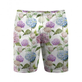 Мужские шорты 3D спортивные с принтом Цветы и бабочки 4 в Екатеринбурге,  |  | акварель | нежный | паттерн | цветочек | цветочный