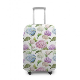 Чехол для чемодана 3D с принтом Цветы и бабочки 4 в Екатеринбурге, 86% полиэфир, 14% спандекс | двустороннее нанесение принта, прорези для ручек и колес | акварель | нежный | паттерн | цветочек | цветочный