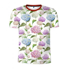 Мужская футболка 3D спортивная с принтом Цветы и бабочки 4 в Екатеринбурге, 100% полиэстер с улучшенными характеристиками | приталенный силуэт, круглая горловина, широкие плечи, сужается к линии бедра | акварель | нежный | паттерн | цветочек | цветочный