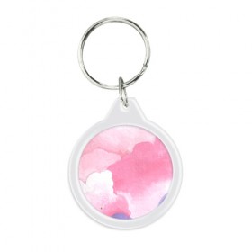 Брелок круглый с принтом Розовая мечта в Екатеринбурге, пластик и полированная сталь | круглая форма, металлическое крепление в виде кольца | 