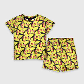 Детский костюм с шортами 3D с принтом Pikachu в Екатеринбурге,  |  | pikachu | pokeboll | pokemon | пикачу | покеболл | покемон