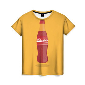 Женская футболка 3D с принтом Нюка-Кола в Екатеринбурге, 100% полиэфир ( синтетическое хлопкоподобное полотно) | прямой крой, круглый вырез горловины, длина до линии бедер | fallout | nuke cola | нюка кола