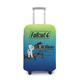 Чехол для чемодана 3D с принтом Волт-бой Fallout 4 в Екатеринбурге, 86% полиэфир, 14% спандекс | двустороннее нанесение принта, прорези для ручек и колес | fallout 4 | vault boy | волт бой | фаллаут