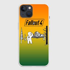 Чехол для iPhone 13 с принтом Волт бой 111 Fallout 4 в Екатеринбурге,  |  | fallout 4 | vault boy | волт бой | фаллаут