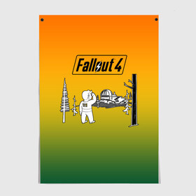Постер с принтом Волт-бой 111 Fallout 4 в Екатеринбурге, 100% бумага
 | бумага, плотность 150 мг. Матовая, но за счет высокого коэффициента гладкости имеет небольшой блеск и дает на свету блики, но в отличии от глянцевой бумаги не покрыта лаком | fallout 4 | vault boy | волт бой | фаллаут
