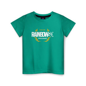 Детская футболка хлопок с принтом Rainbow six | Siege : Pro league (white) в Екатеринбурге, 100% хлопок | круглый вырез горловины, полуприлегающий силуэт, длина до линии бедер | boom | fire | rainbowsix | siege | tom clansys