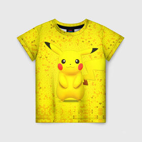 Детская футболка 3D с принтом Pikachu в Екатеринбурге, 100% гипоаллергенный полиэфир | прямой крой, круглый вырез горловины, длина до линии бедер, чуть спущенное плечо, ткань немного тянется | pikachu | pokeboll | pokemon | пикачу | покеболл | покемон